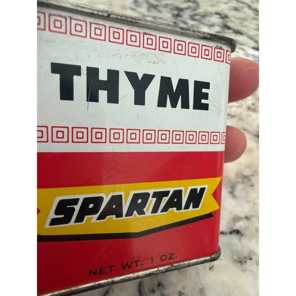 Spartan Thyme‎ Spice Tin Vintage 1 oz Metal Decor Advertising Grand Rapids MI